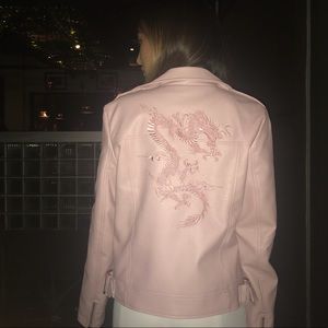 Pink faux leather jacket